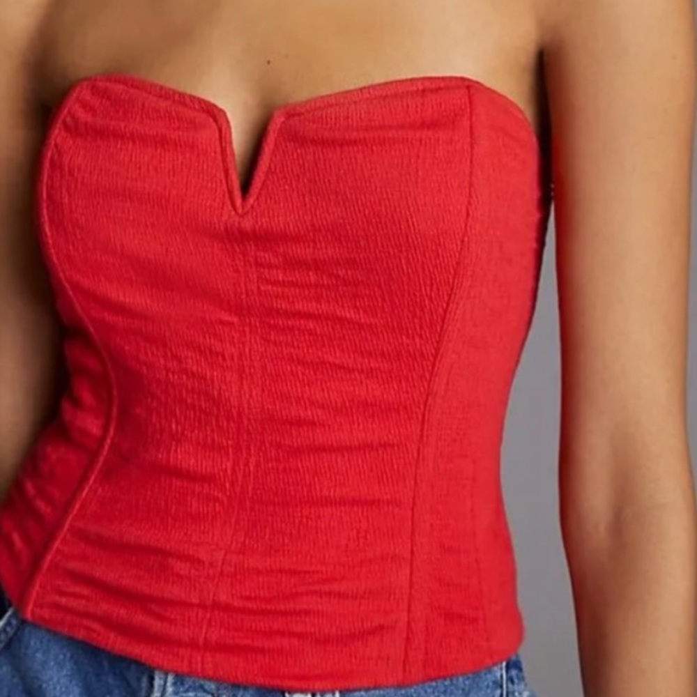 Anthropologie x Porridge Red Bustier Top NWT